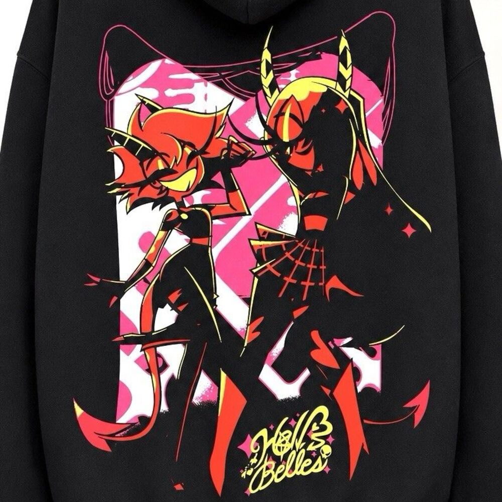 Helluva Boss Hell’s Belles Hoodie XL Black Graphic Anime Streetwear - Picture 4 of 8